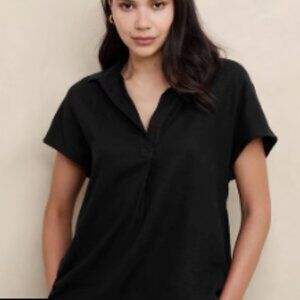 Banana Republic Oversized Linen-Blend Dolman Top, Black - NWOT